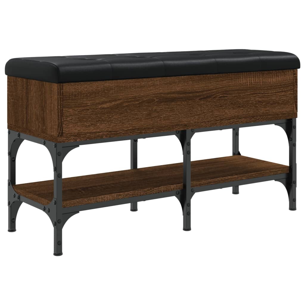 Shoe bench, brown oak, 82x32x45 cm, processed wood