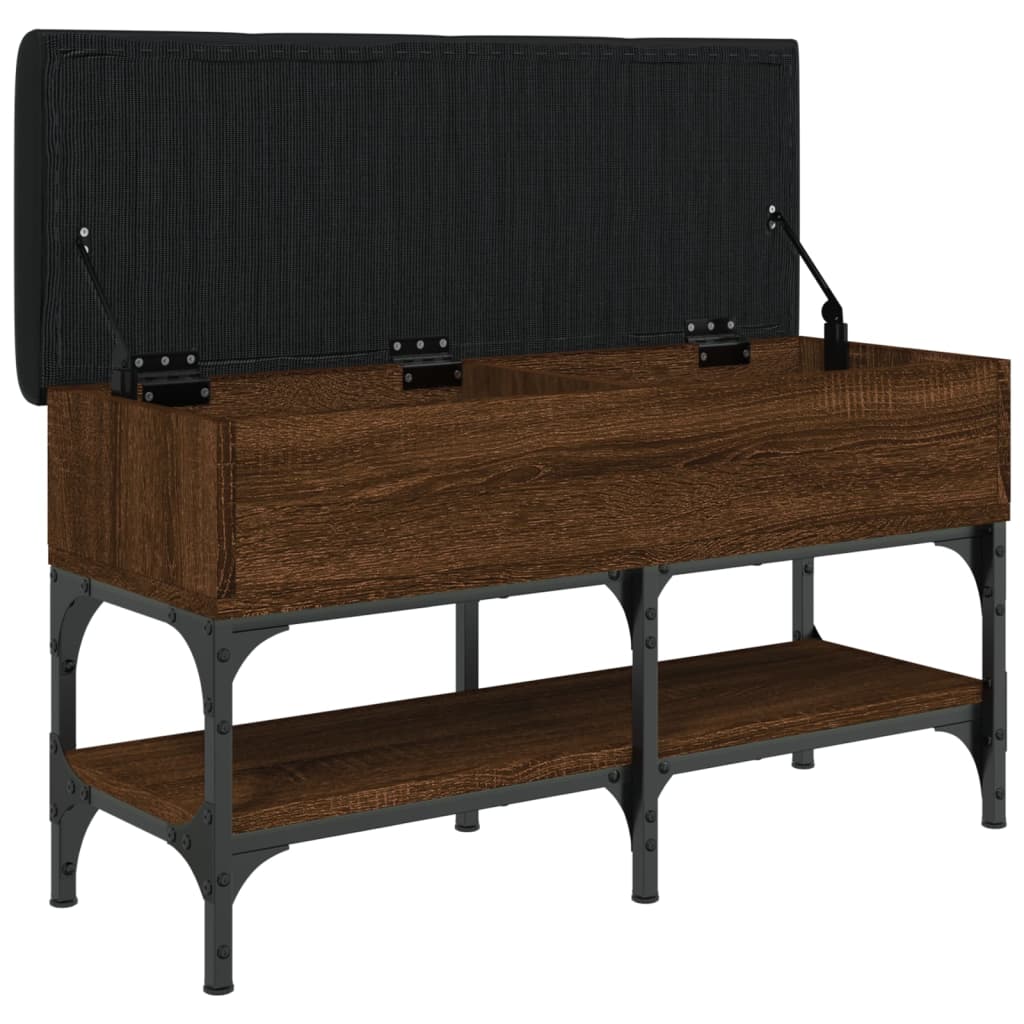 Shoe bench, brown oak, 82x32x45 cm, processed wood