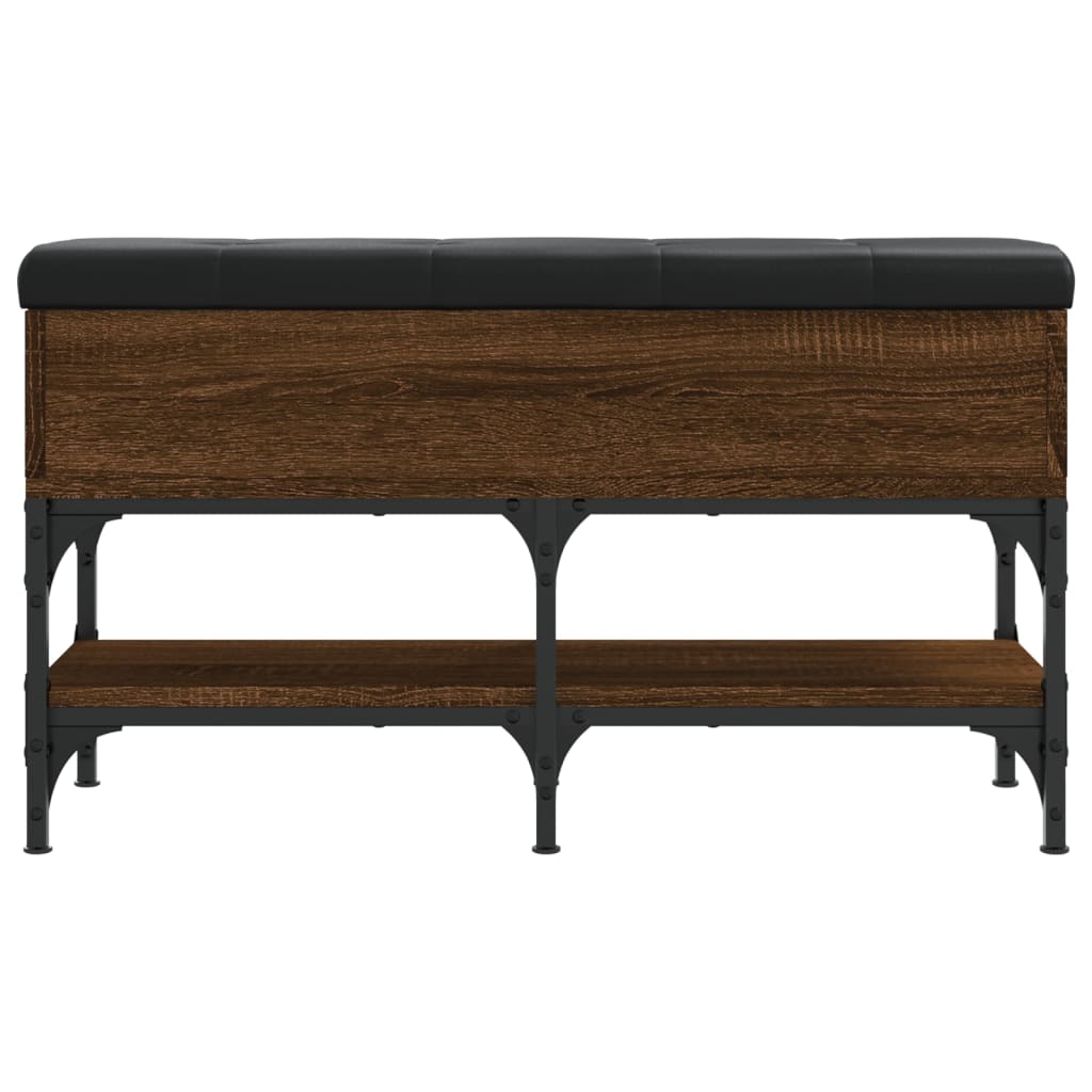 Shoe bench, brown oak, 82x32x45 cm, processed wood