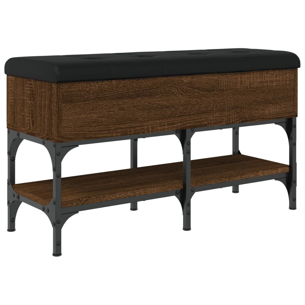 Shoe bench, brown oak, 82x32x45 cm, processed wood