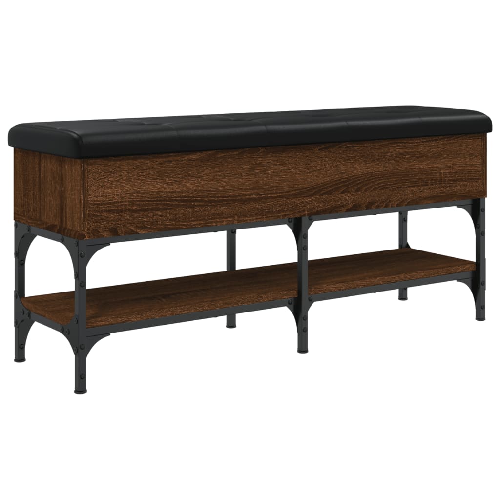 Shoe bench, brown oak, 102x32x45 cm, processed wood