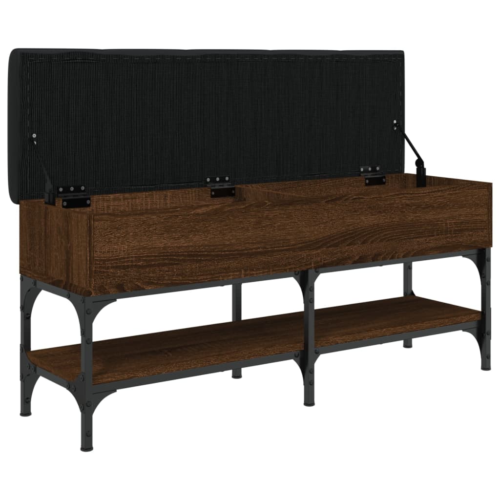 Shoe bench, brown oak, 102x32x45 cm, processed wood