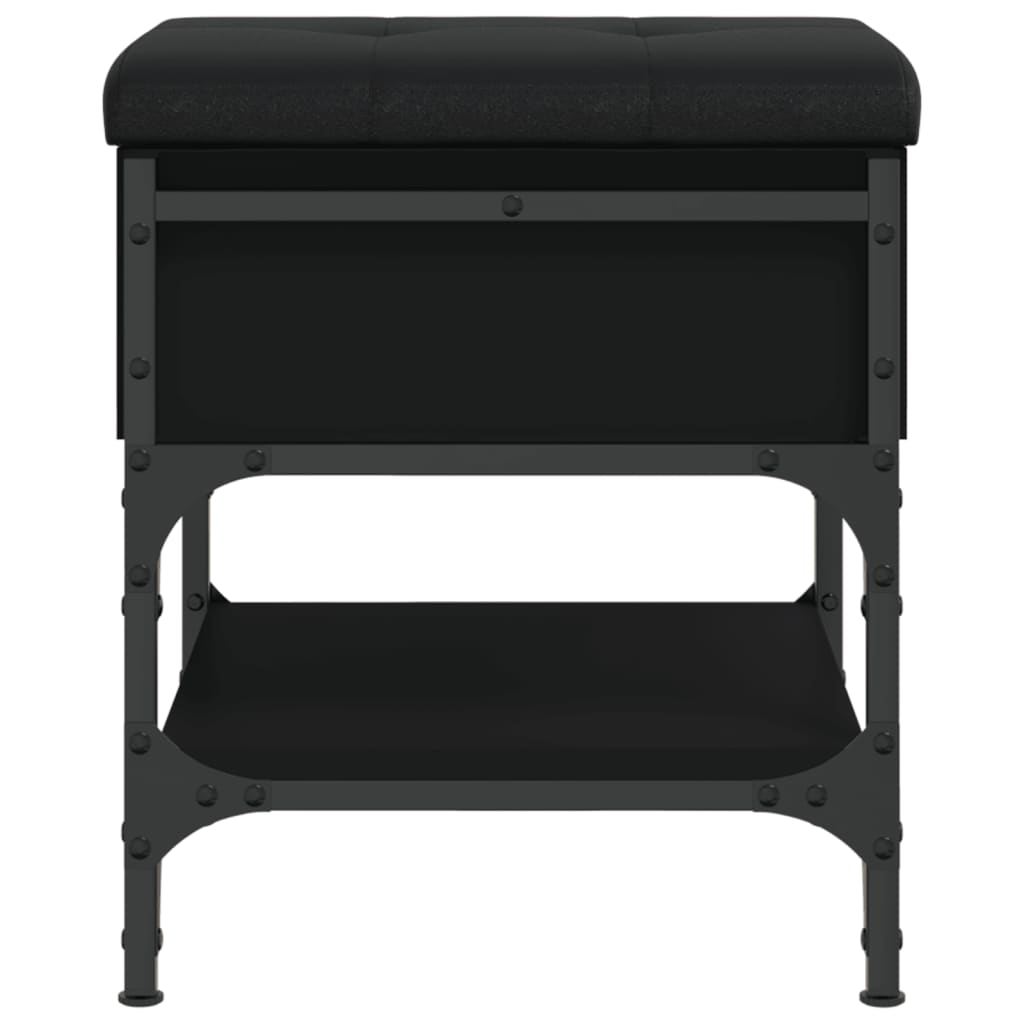 Shoe bench, black, 42x42x45 cm, processed wood