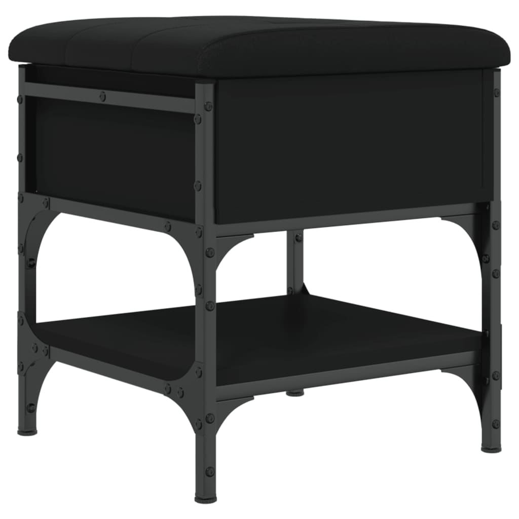 Shoe bench, black, 42x42x45 cm, processed wood