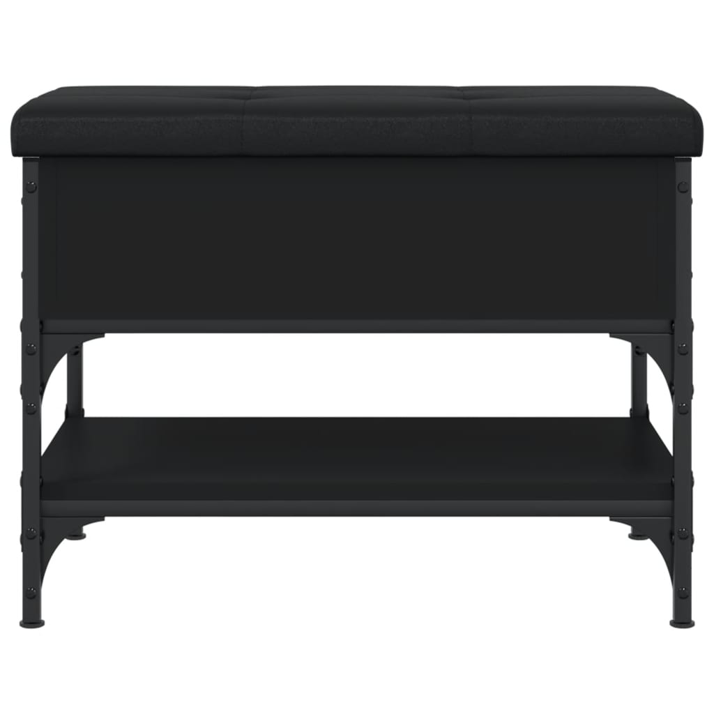 Shoe bench, black, 62x42x45 cm, processed wood