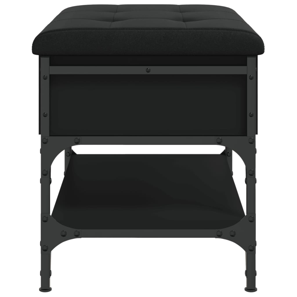 Shoe bench, black, 62x42x45 cm, processed wood