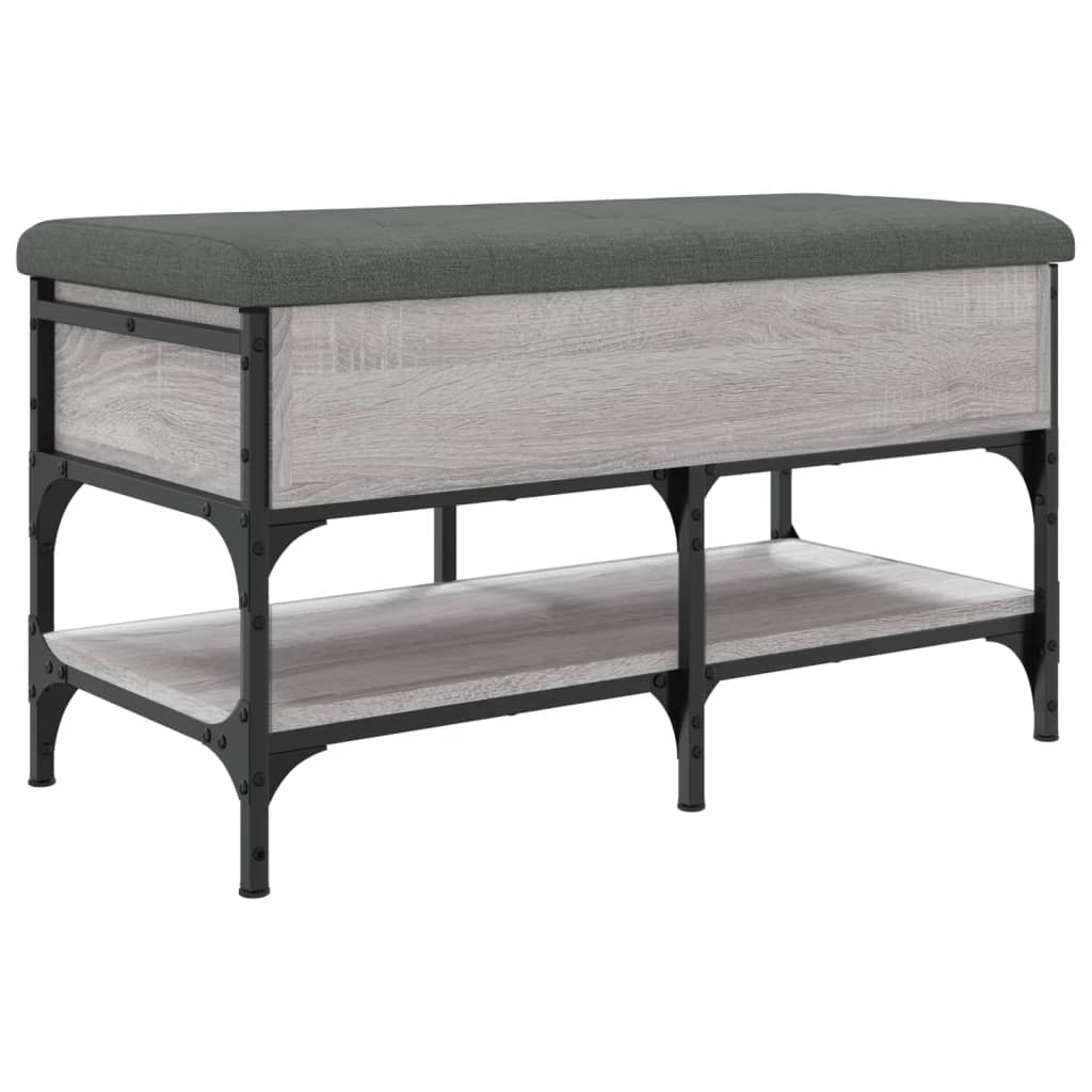 Shoe bench, sonoma grey, 82x42x45 cm, processed wood