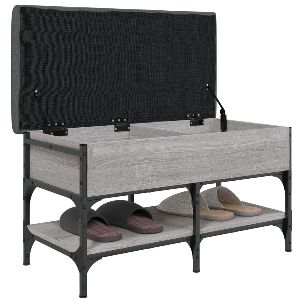 Shoe bench, sonoma grey, 82x42x45 cm, processed wood