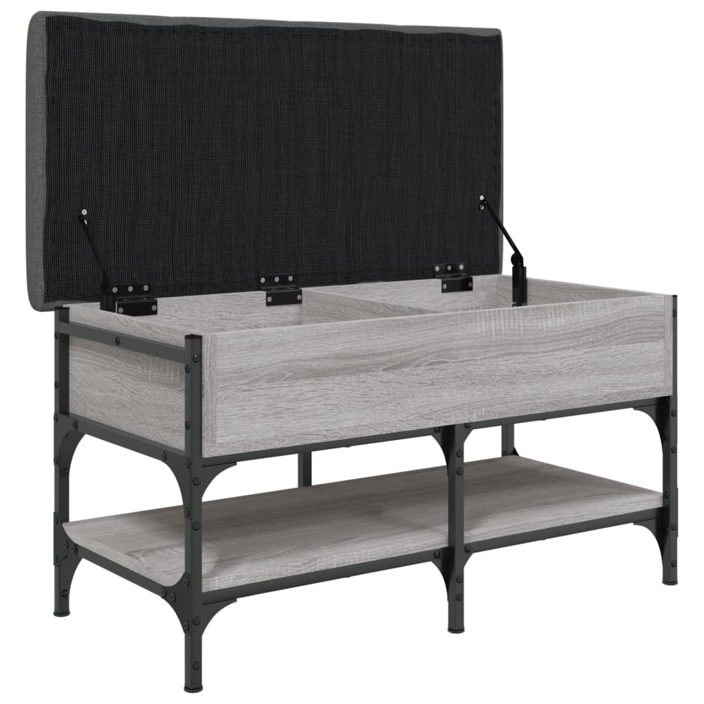 Shoe bench, sonoma grey, 82x42x45 cm, processed wood