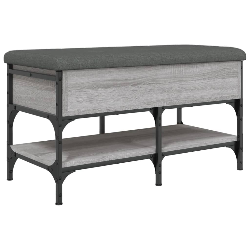 Shoe bench, sonoma grey, 82x42x45 cm, processed wood