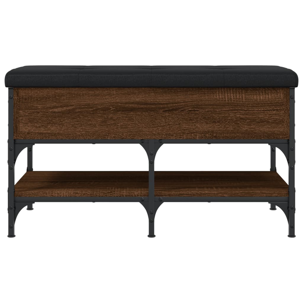 Shoe bench, brown oak, 82x42x45 cm, processed wood
