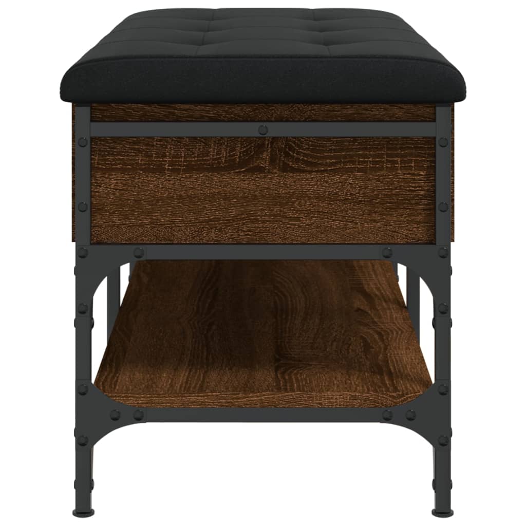 Shoe bench, brown oak, 82x42x45 cm, processed wood