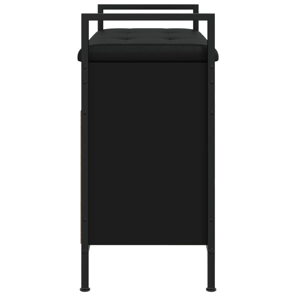 Shoe bench, black, 65.5x32x57.5 cm, processed wood