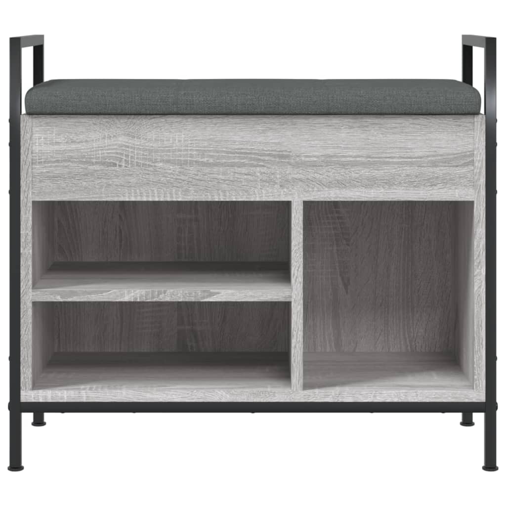 Shoe bench, sonoma grey, 65.5x32x57.5 cm, processed wood