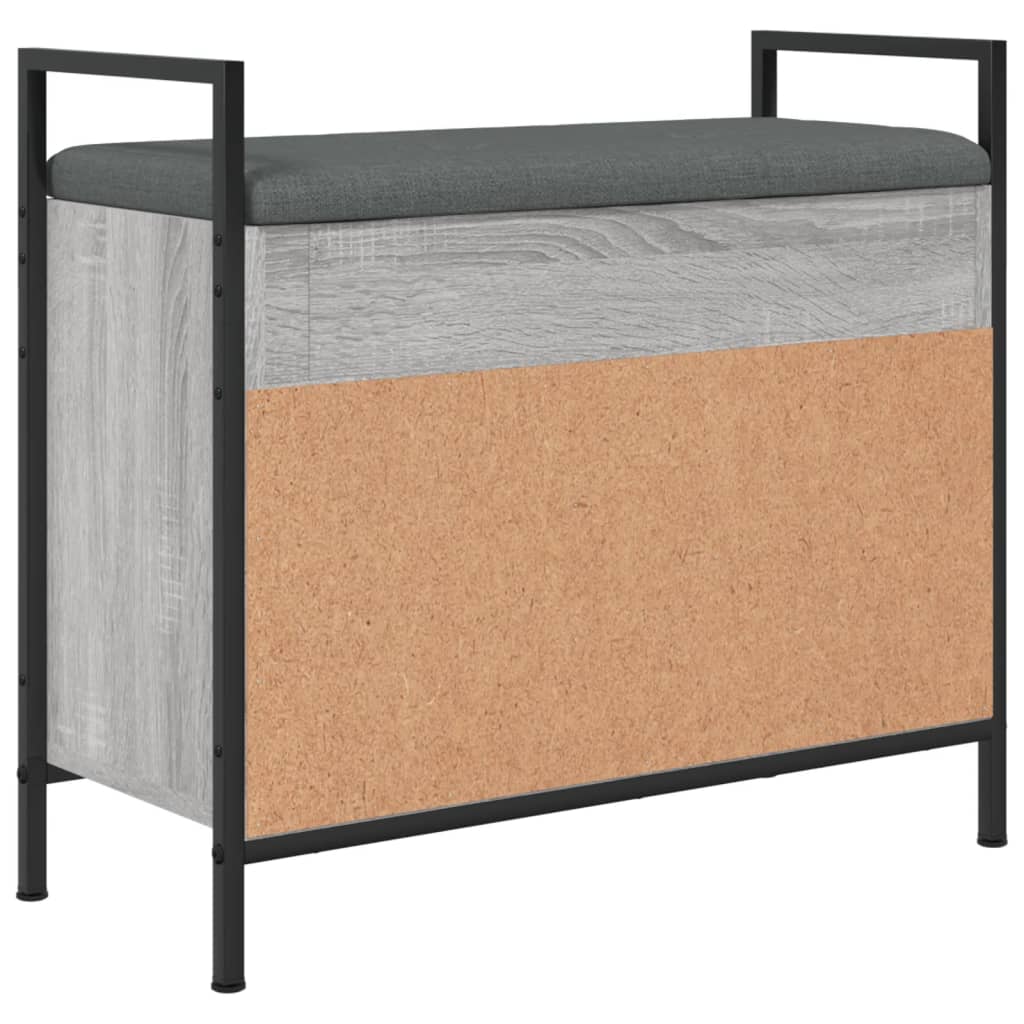 Shoe bench, sonoma grey, 65.5x32x57.5 cm, processed wood
