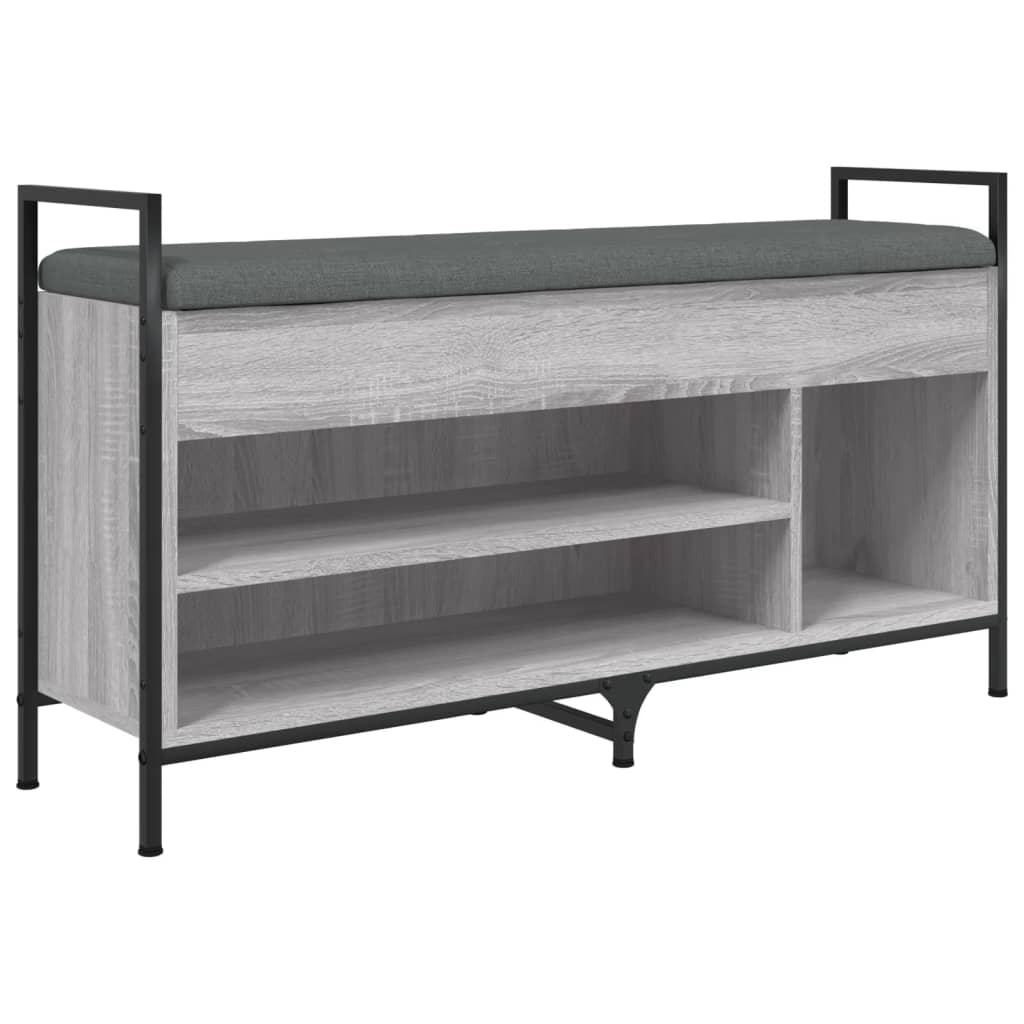 Shoe bench, sonoma grey, 105.5x32x57.5 cm, processed wood