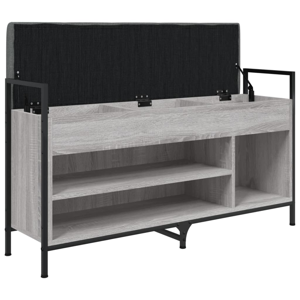 Shoe bench, sonoma grey, 105.5x32x57.5 cm, processed wood