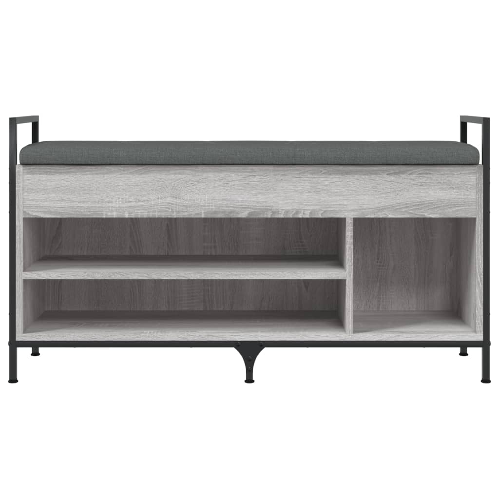 Shoe bench, sonoma grey, 105.5x32x57.5 cm, processed wood