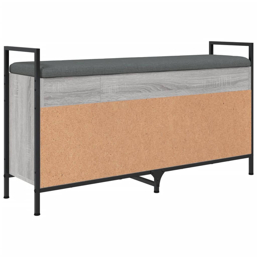 Shoe bench, sonoma grey, 105.5x32x57.5 cm, processed wood