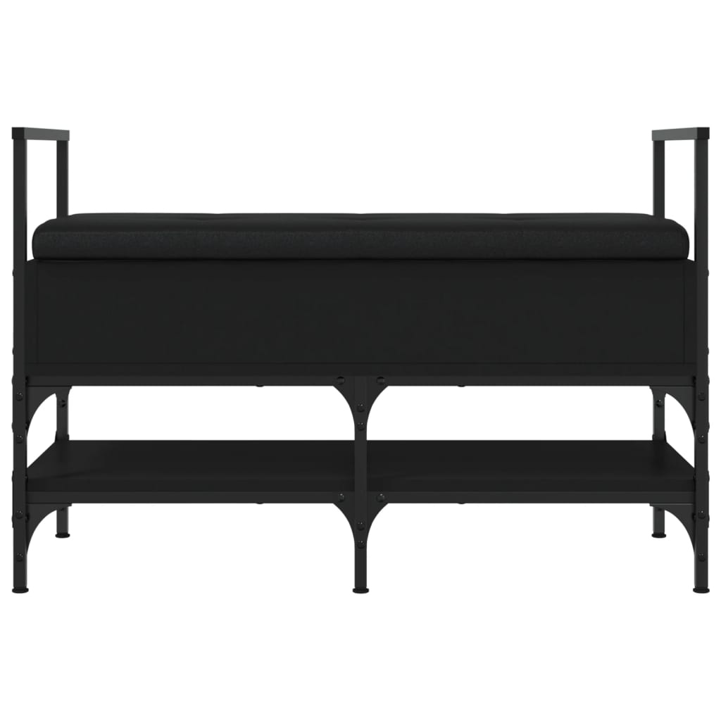 Shoe bench, black, 85.5x42x57.5 cm, processed wood
