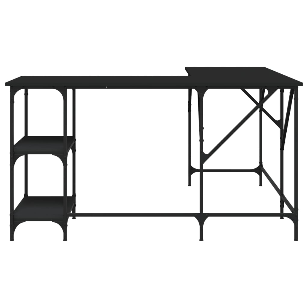 Desk, black, 139x139x75 cm, processed wood