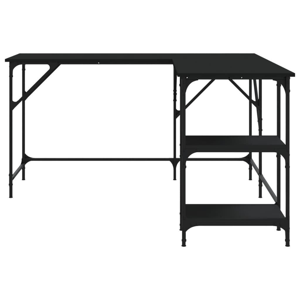 Desk, black, 139x139x75 cm, processed wood
