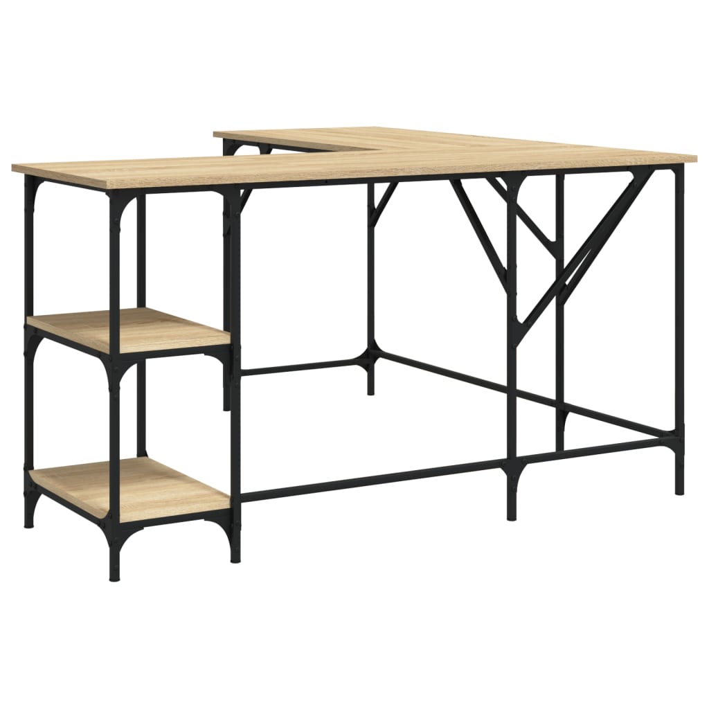 Desk, sonoma oak, 139x139x75 cm, processed wood