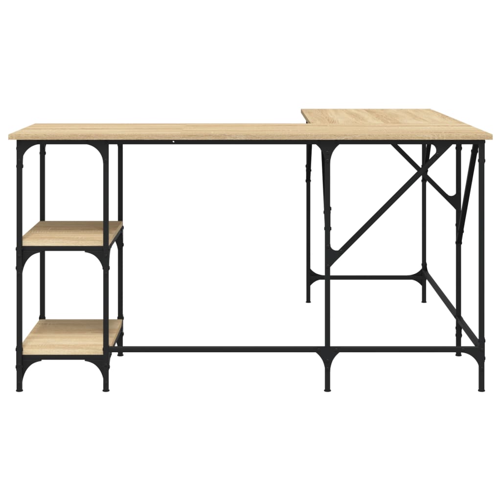 Desk, sonoma oak, 139x139x75 cm, processed wood
