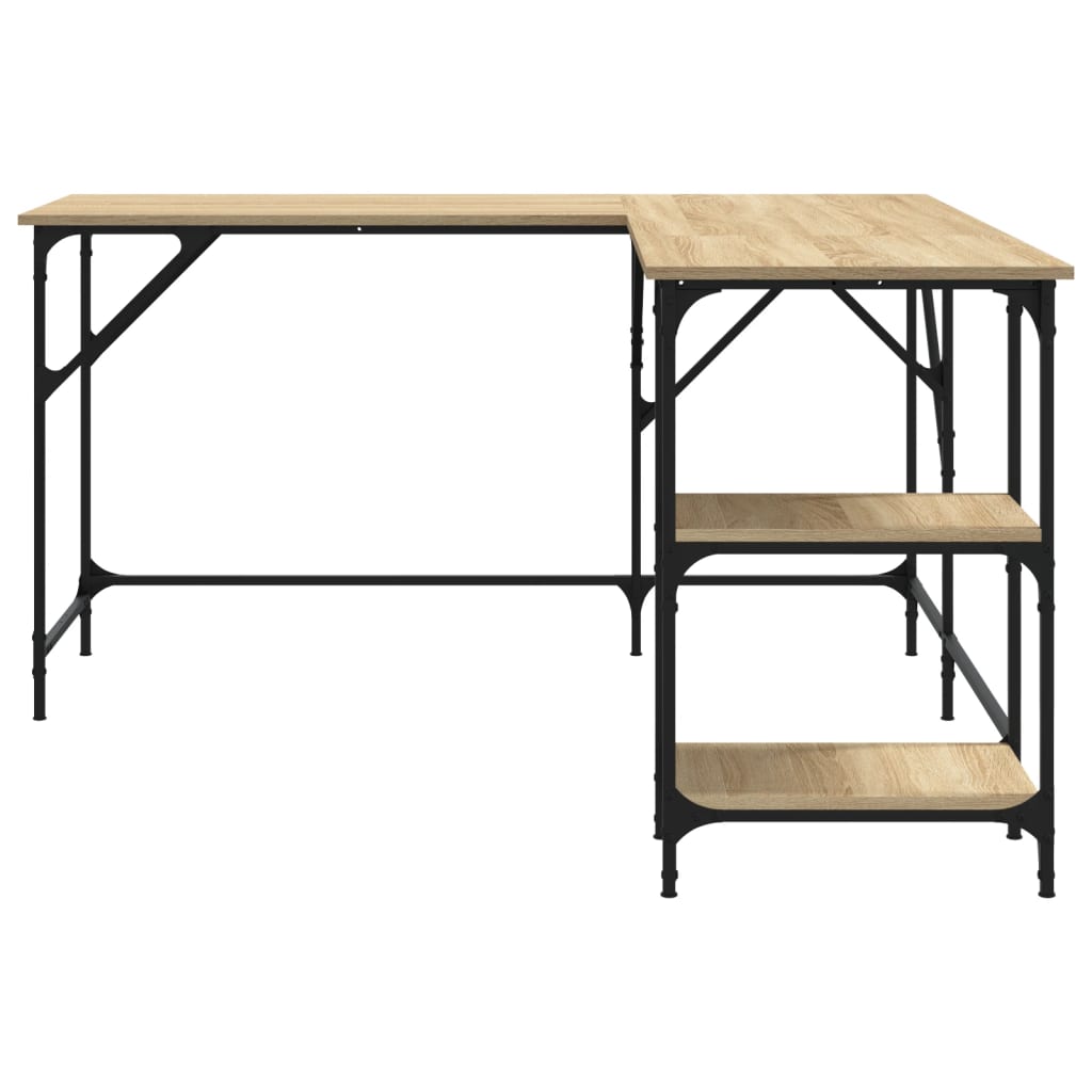 Desk, sonoma oak, 139x139x75 cm, processed wood