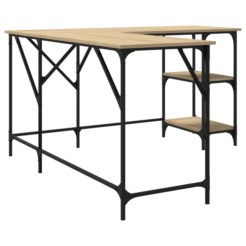 Desk, sonoma oak, 139x139x75 cm, processed wood