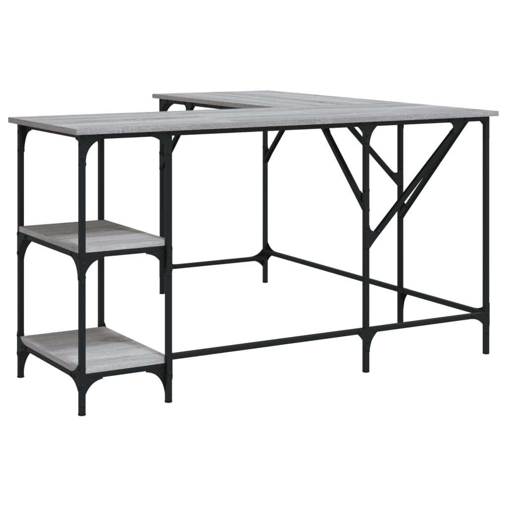 Desk, sonoma grey, 139x139x75 cm, processed wood