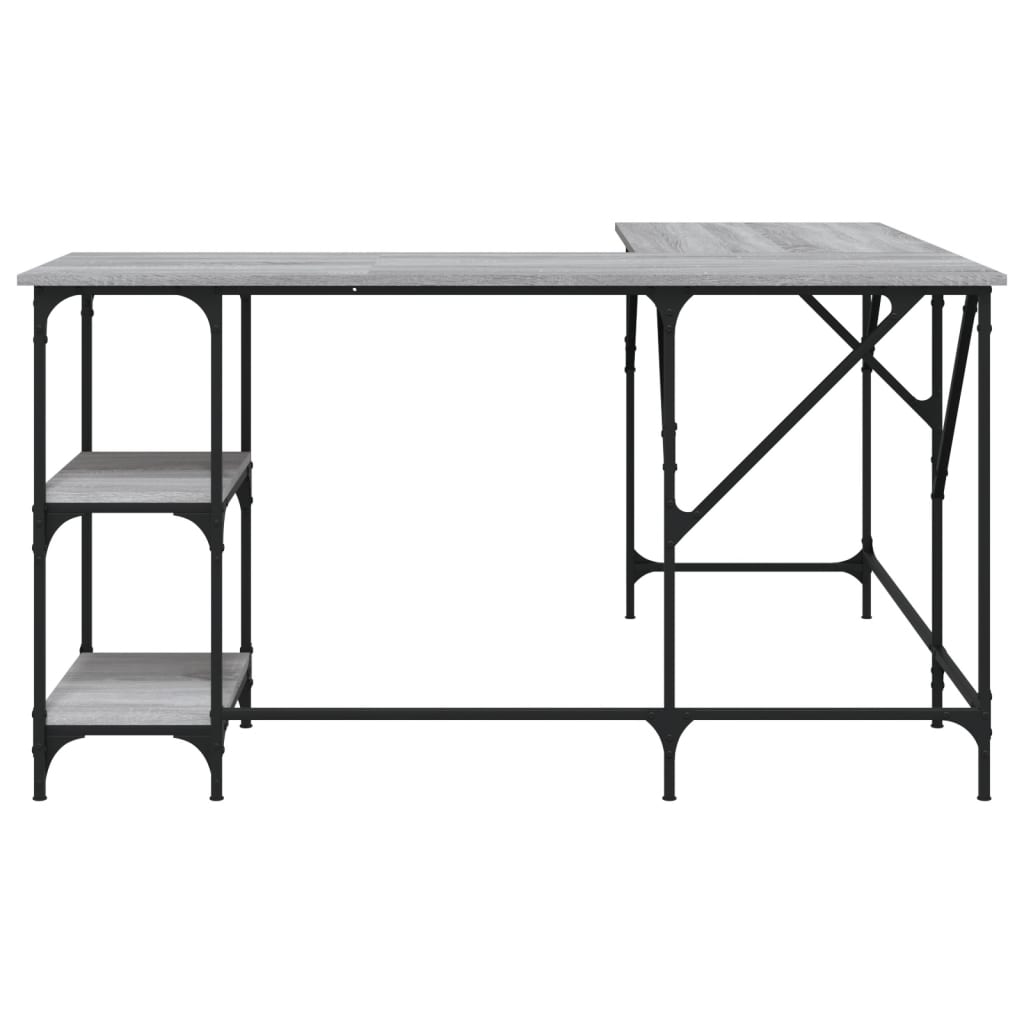Desk, sonoma grey, 139x139x75 cm, processed wood