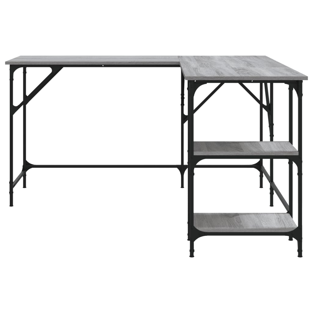 Desk, sonoma grey, 139x139x75 cm, processed wood