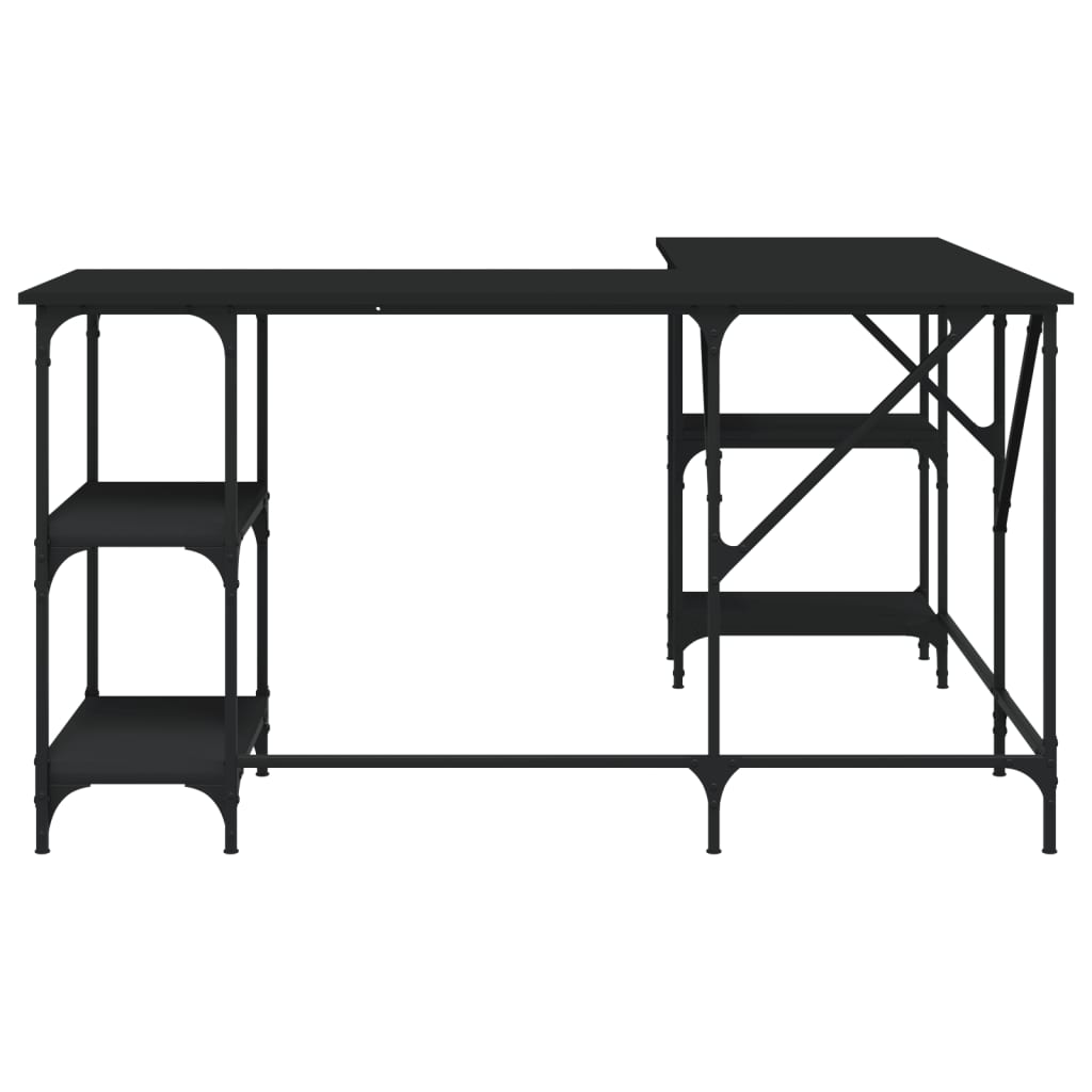 Desk, black, 139x139x75 cm, processed wood