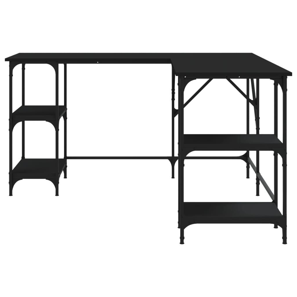 Desk, black, 139x139x75 cm, processed wood