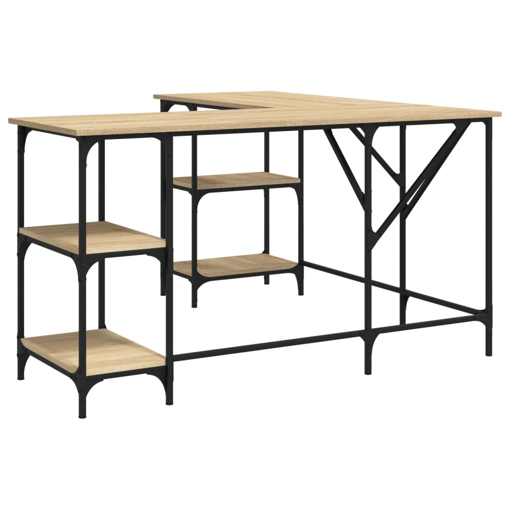 Desk, sonoma oak, 139x139x75 cm, processed wood