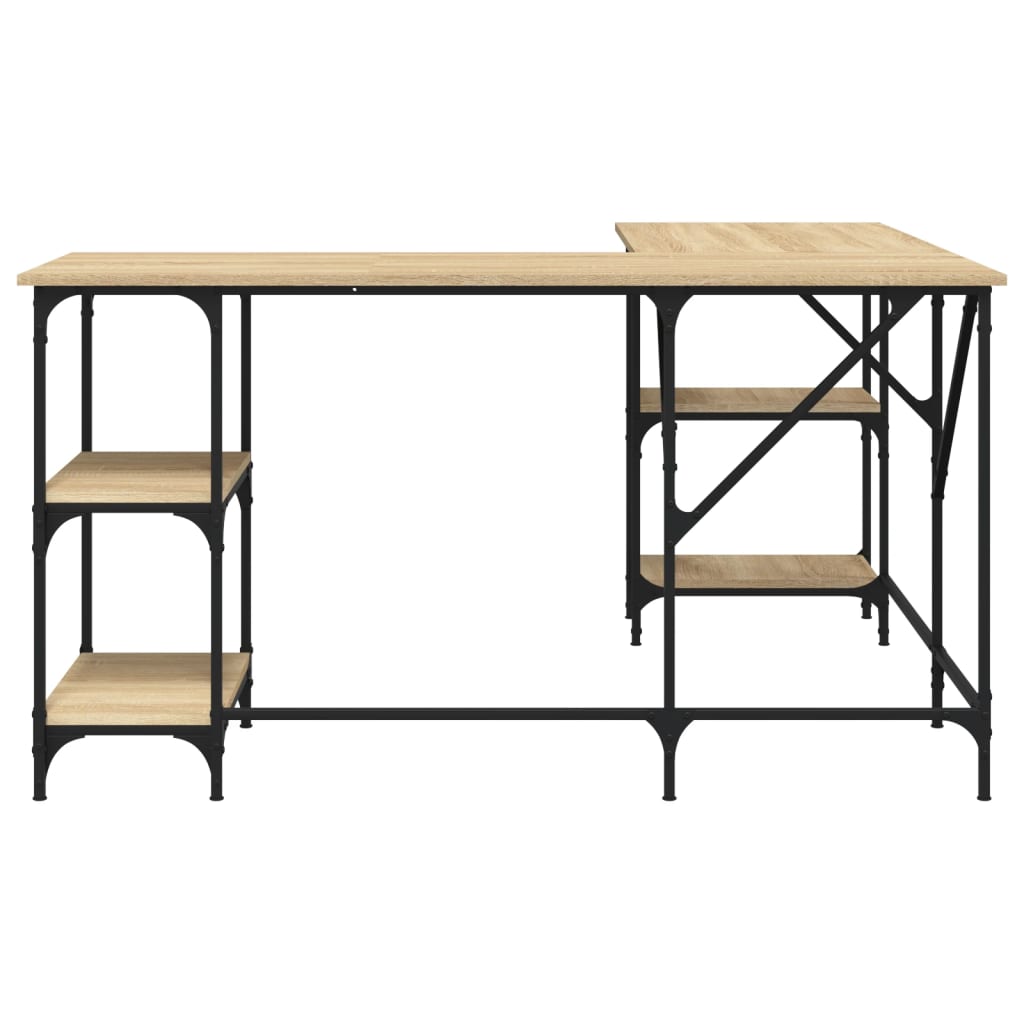 Desk, sonoma oak, 139x139x75 cm, processed wood