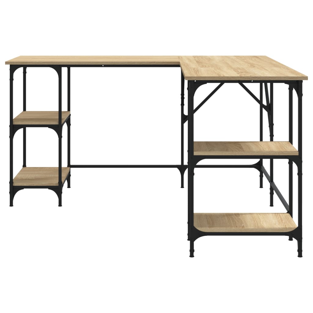 Desk, sonoma oak, 139x139x75 cm, processed wood