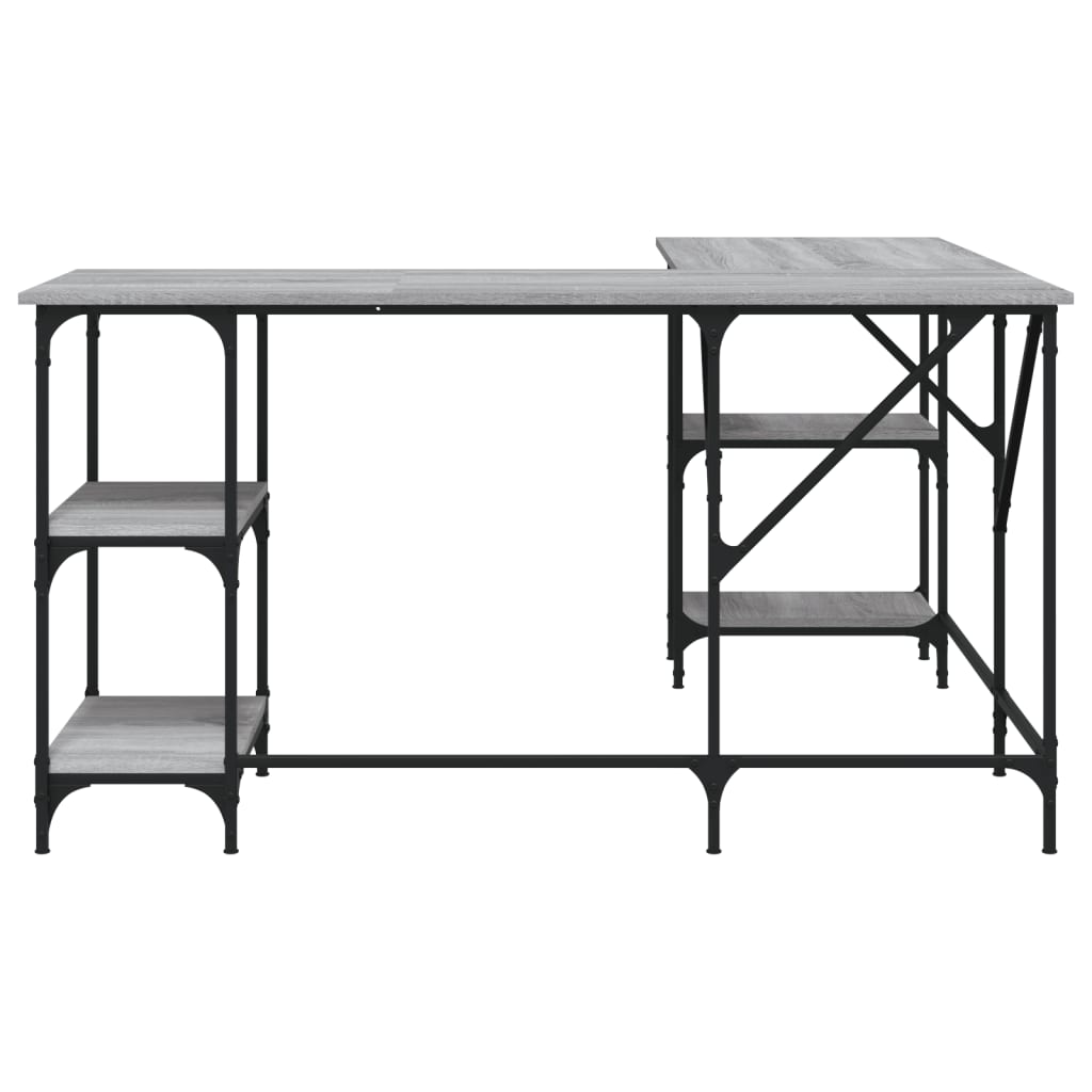 Desk, sonoma grey, 139x139x75 cm, processed wood