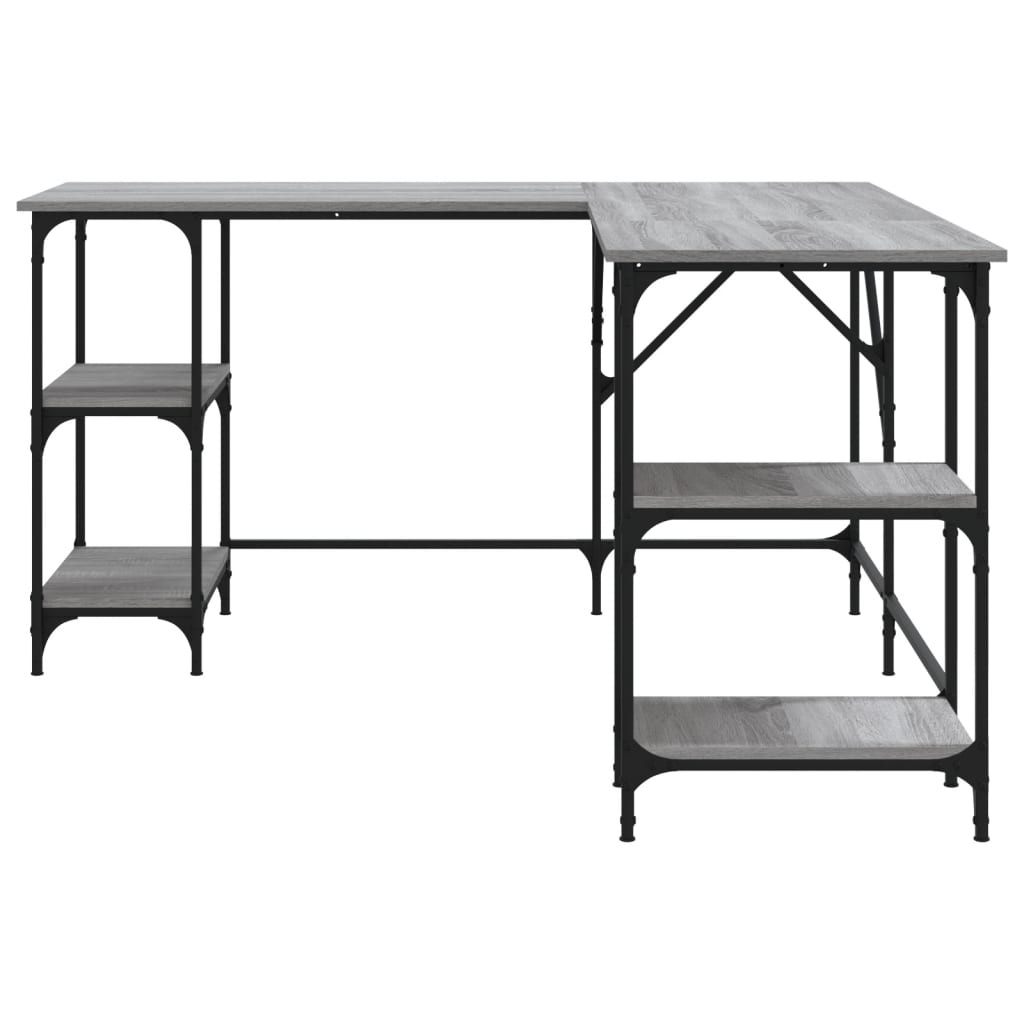 Desk, sonoma grey, 139x139x75 cm, processed wood