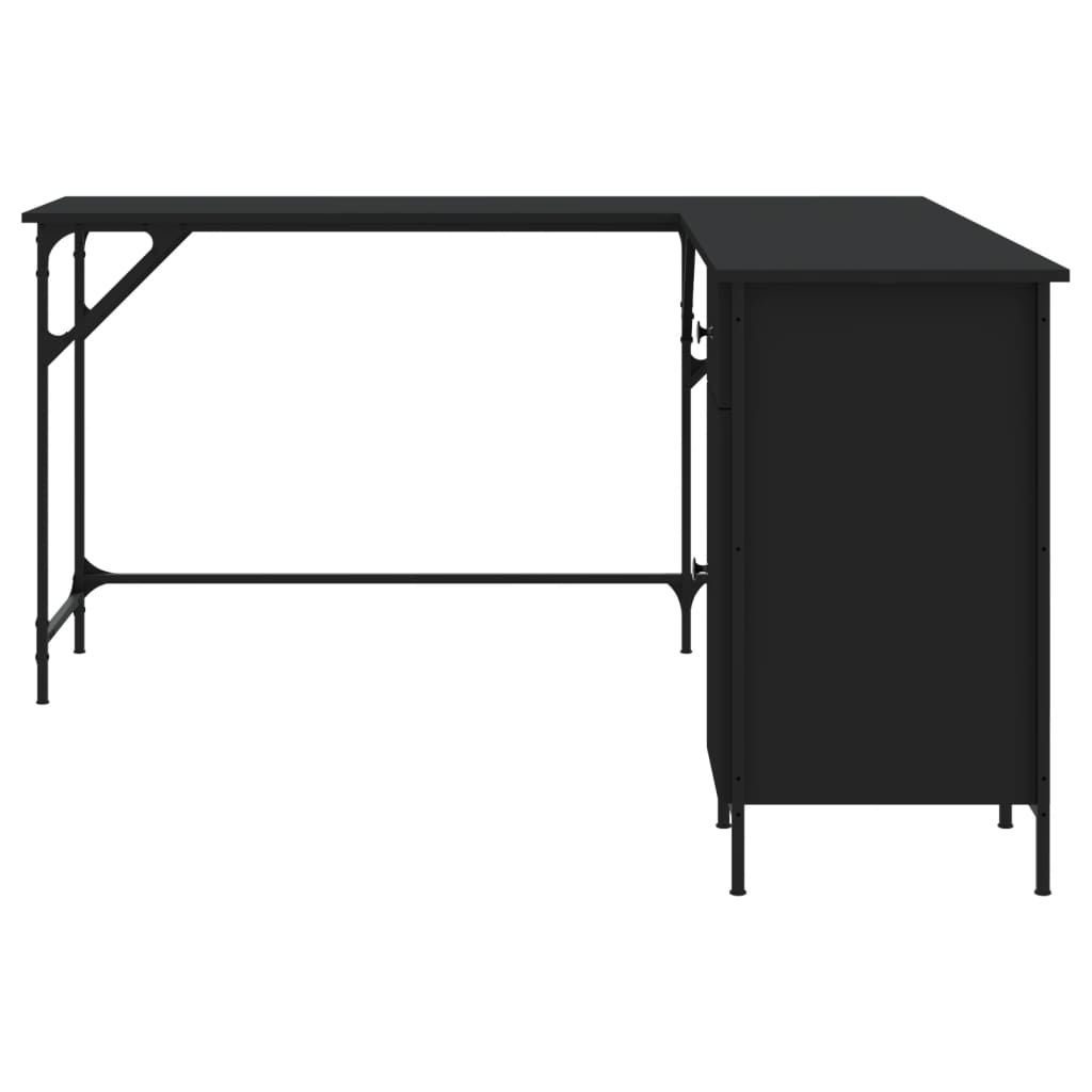 Desk, black, 141x141x75 cm, processed wood