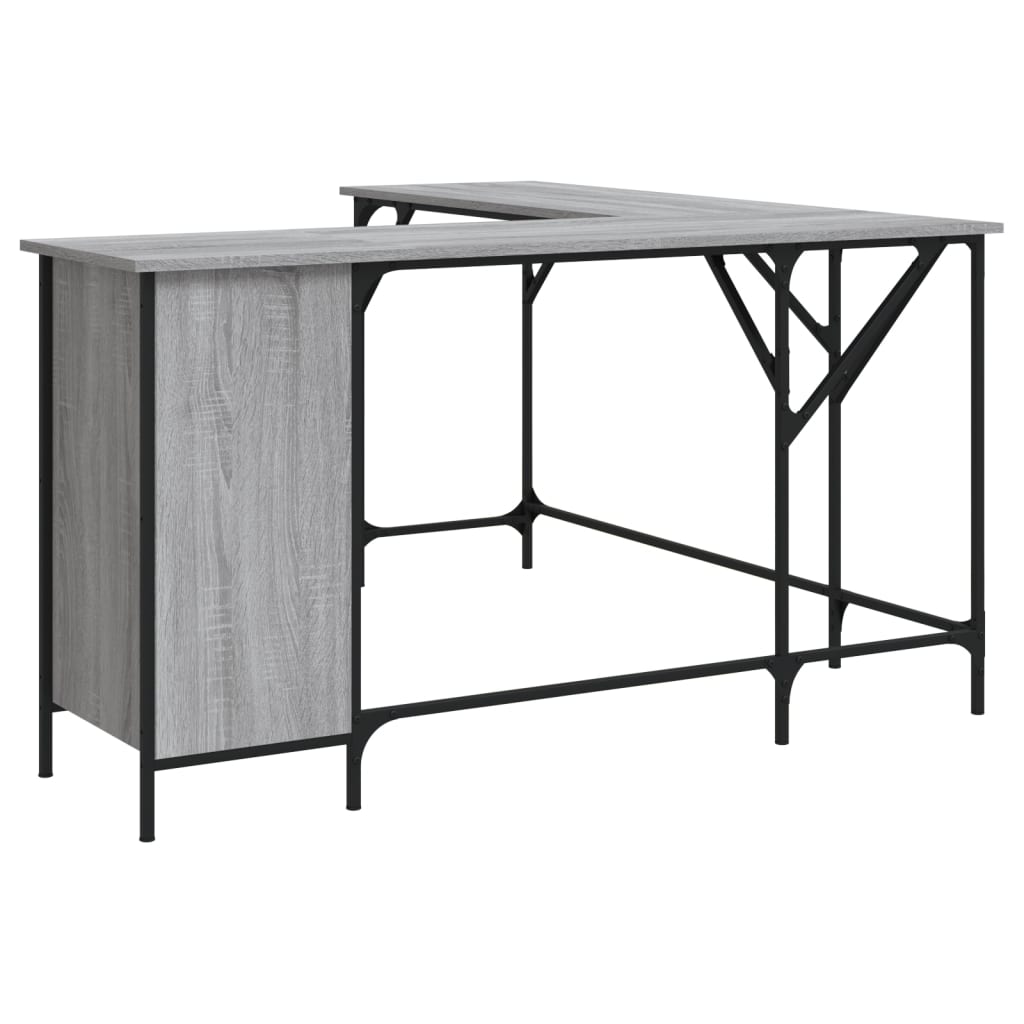 Desk, sonoma grey, 141x141x75 cm, processed wood