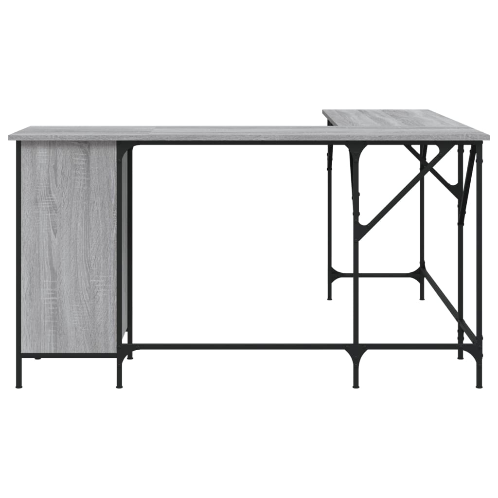 Desk, sonoma grey, 141x141x75 cm, processed wood