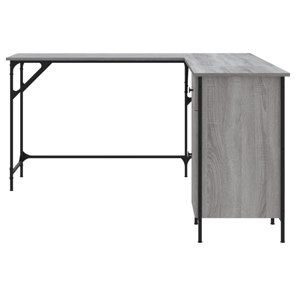 Desk, sonoma grey, 141x141x75 cm, processed wood
