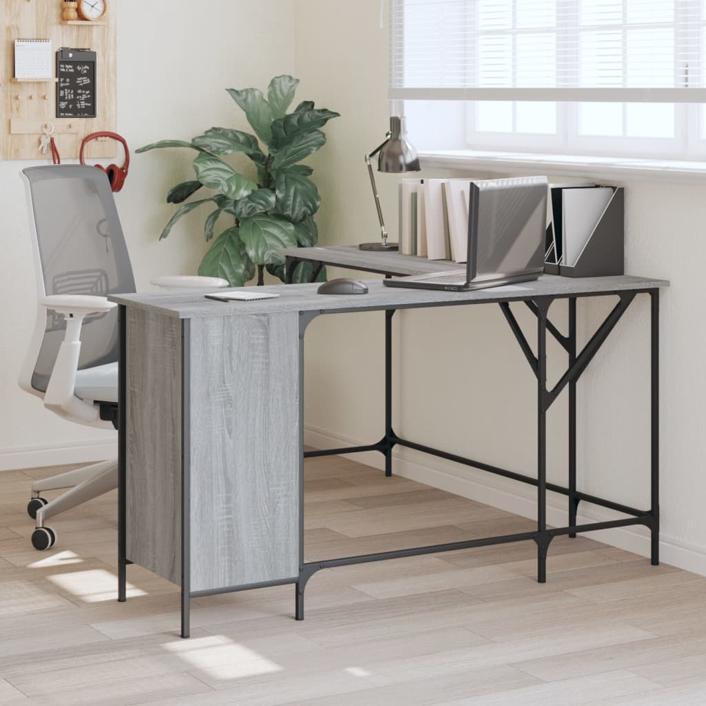 Desk, sonoma grey, 141x141x75 cm, processed wood