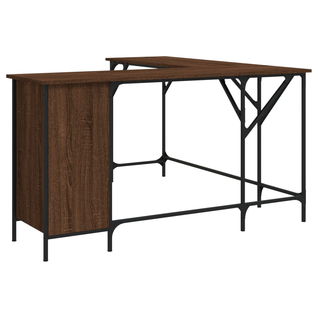 Desk, brown oak, 141x141x75 cm, processed wood