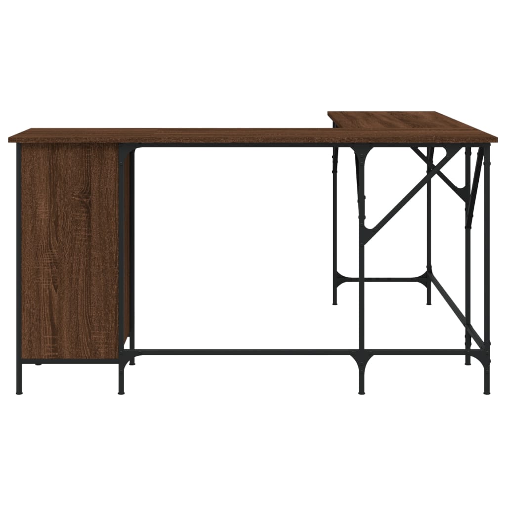Desk, brown oak, 141x141x75 cm, processed wood