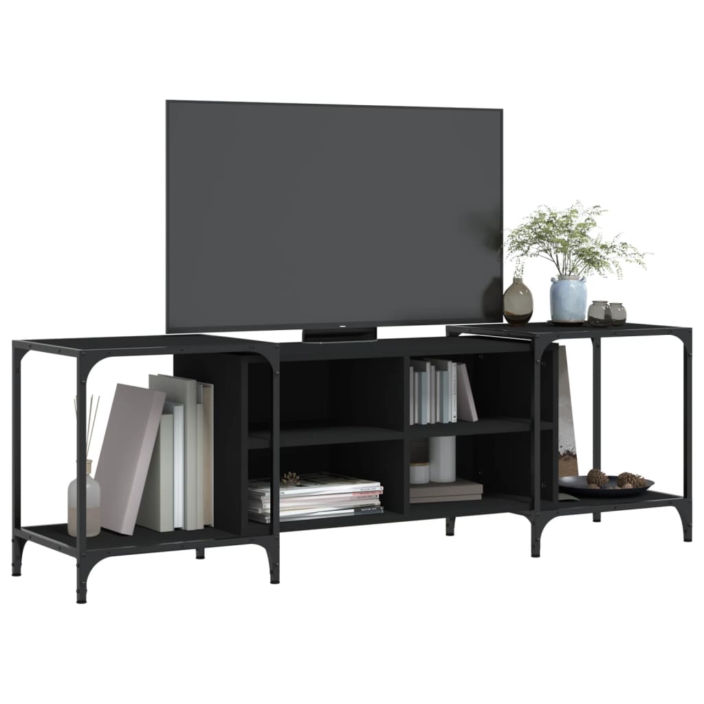 TV sideboard, black, 153x37x50 cm, composite wood