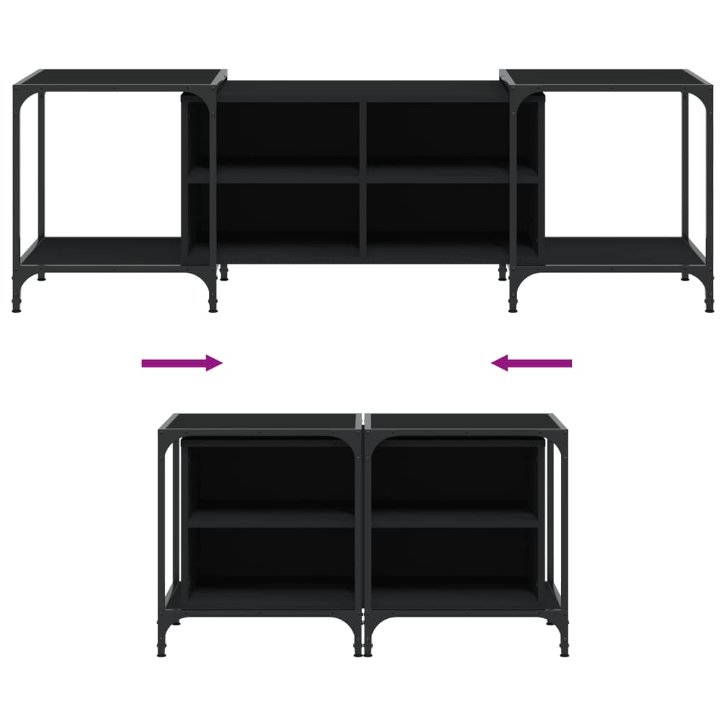TV sideboard, black, 153x37x50 cm, composite wood