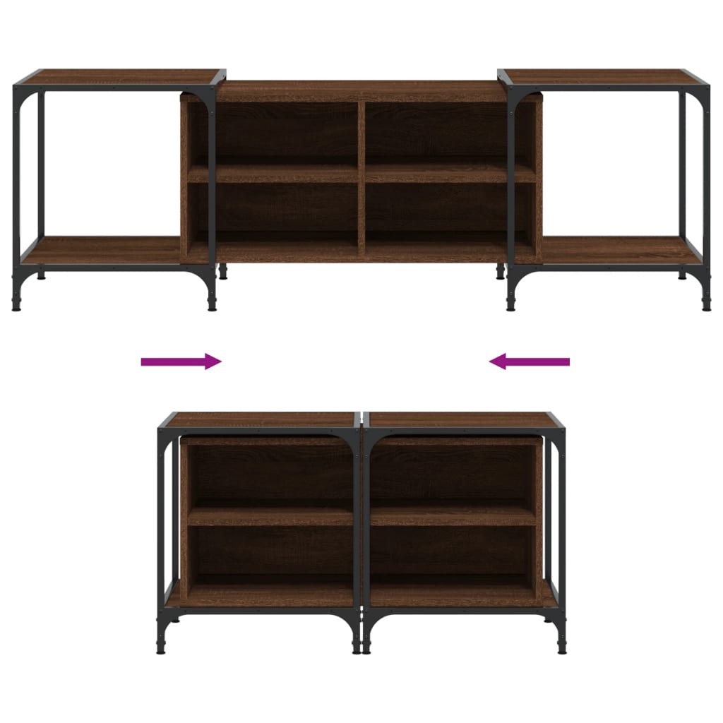 TV chest, brown oak, 153x37x50 cm, composite wood
